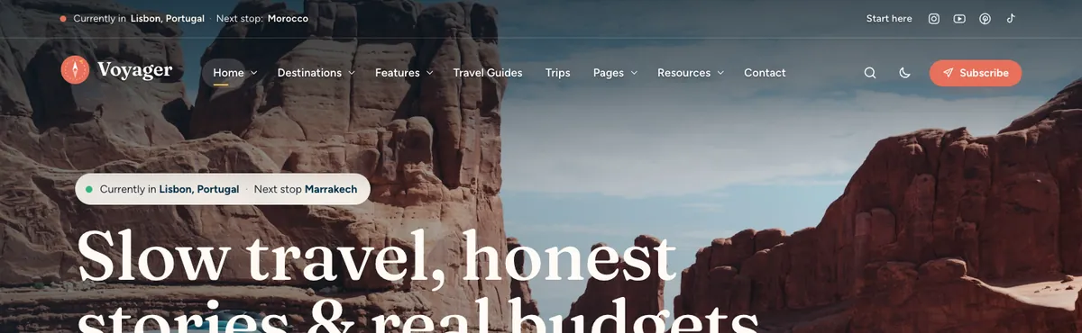 Transparent over the homepage photo