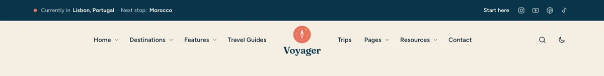 Split: menu on both sides of the logo